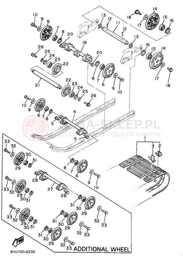 Schemat "Zawieszenie gąsiennicy" do Yamaha BRAVO LT BR250TV
