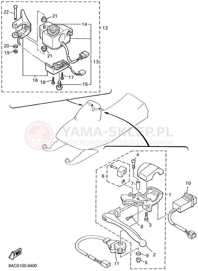 Schemat "Kierownica i osprzęt" do Yamaha VK540 III VK540EG