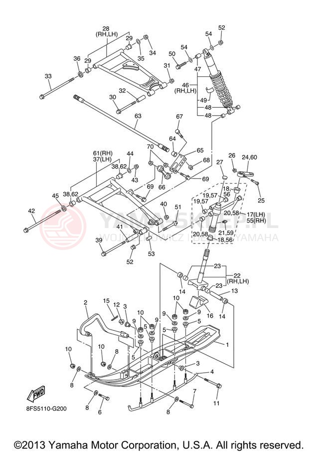 Schemat "płozy" do Yamaha APEX MTX RX10MTXL