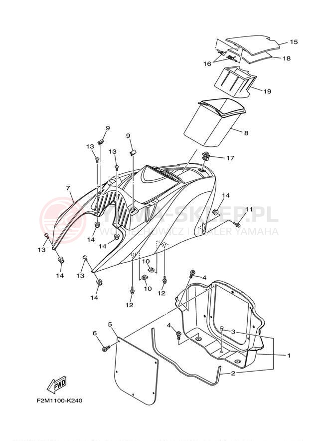 Schemat "ENGINE HATCH" do Yamaha VXR VX1800AM
