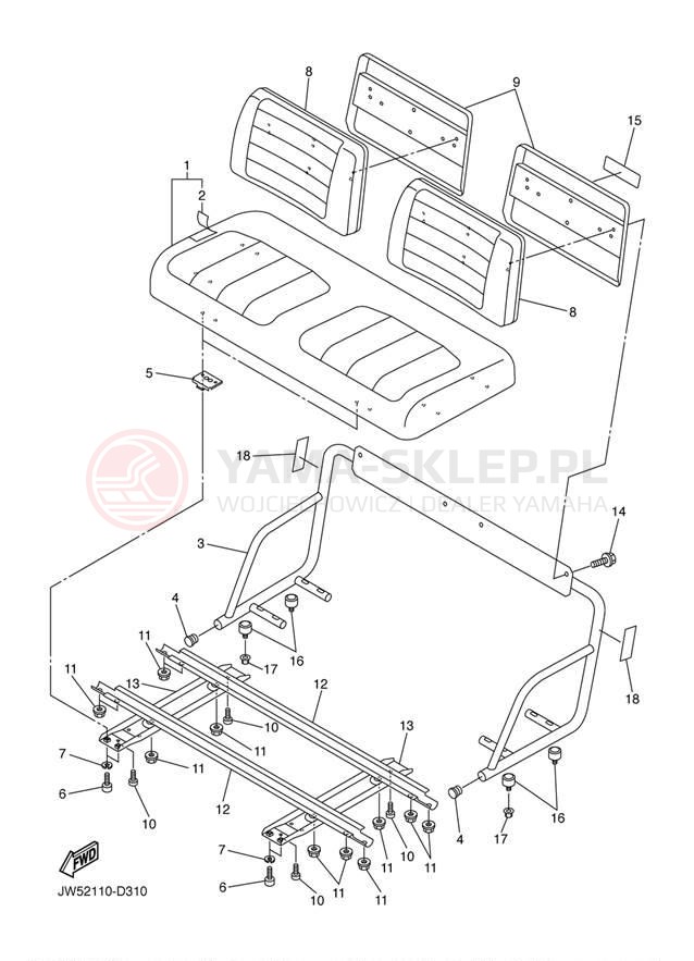Schemat "siedzenie" do Yamaha PRO HAULER 1000 YXP1000AT