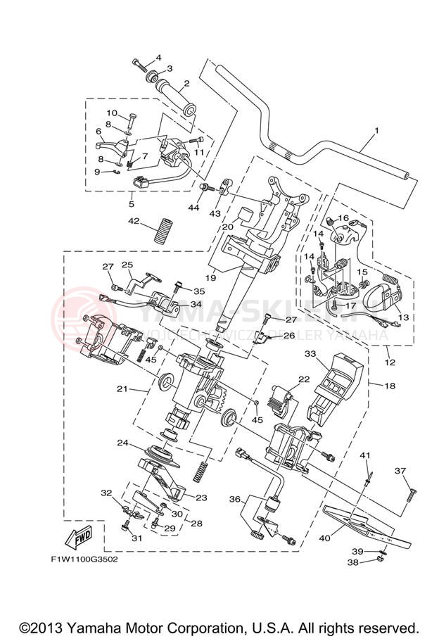Schemat "Kierownica i osprzęt" do Yamaha FX CRUISER SHO FX1800AJ