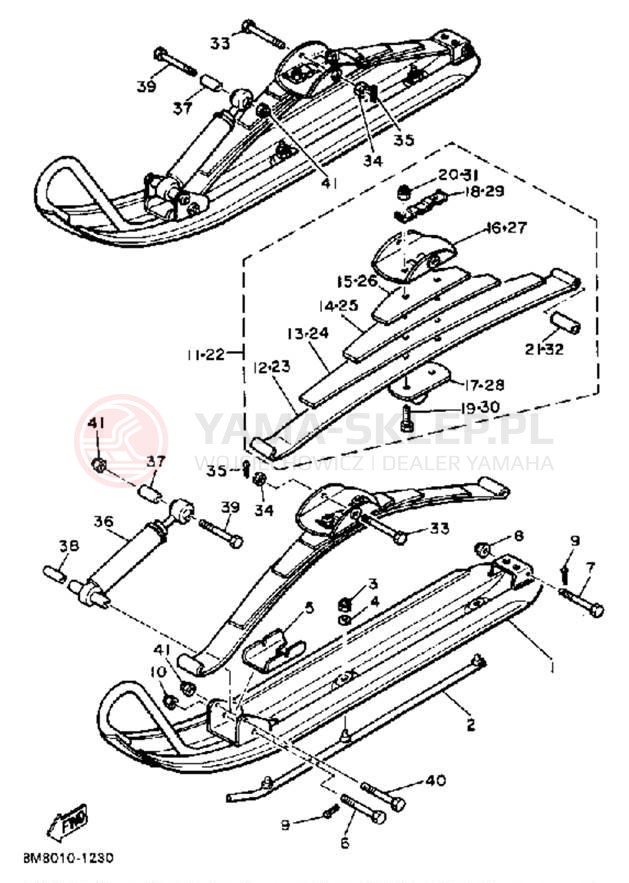 Schemat "płozy" do Yamaha EXCEL III EC340H