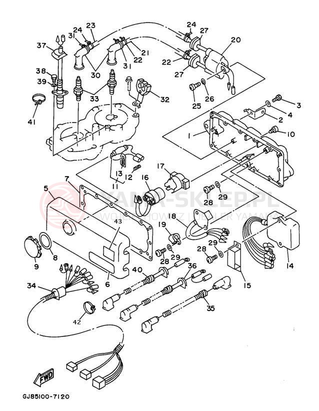 Schemat "układ elektryczny" do Yamaha WAVE RAIDER 700 RA700BV