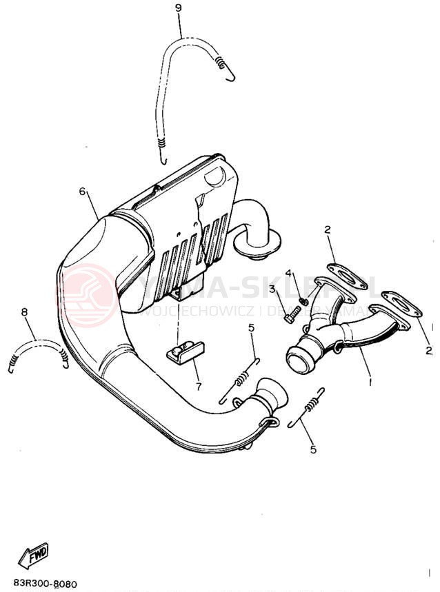 Schemat "Wydech końcowy" do Yamaha VK540 II VK540EU