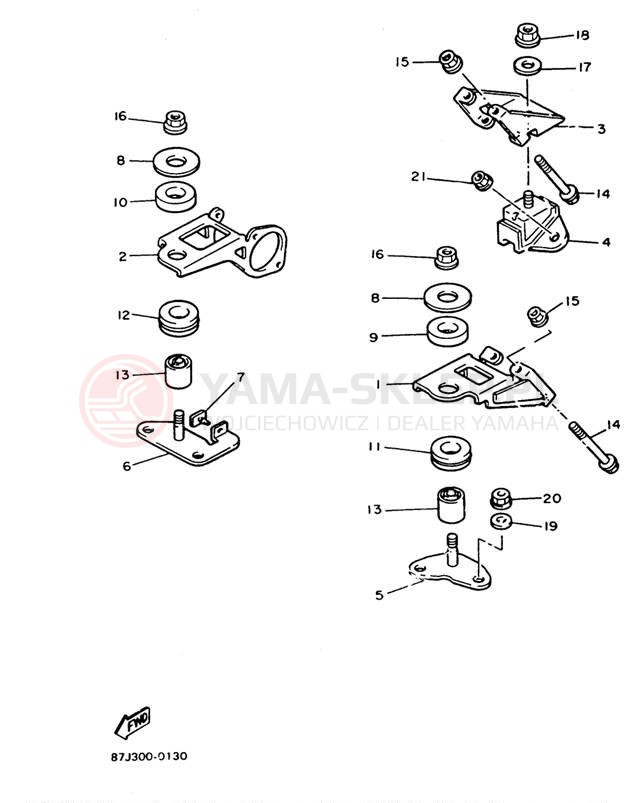 Schemat "Mocowanie silnika" do Yamaha VENTURE TR VT480TRW