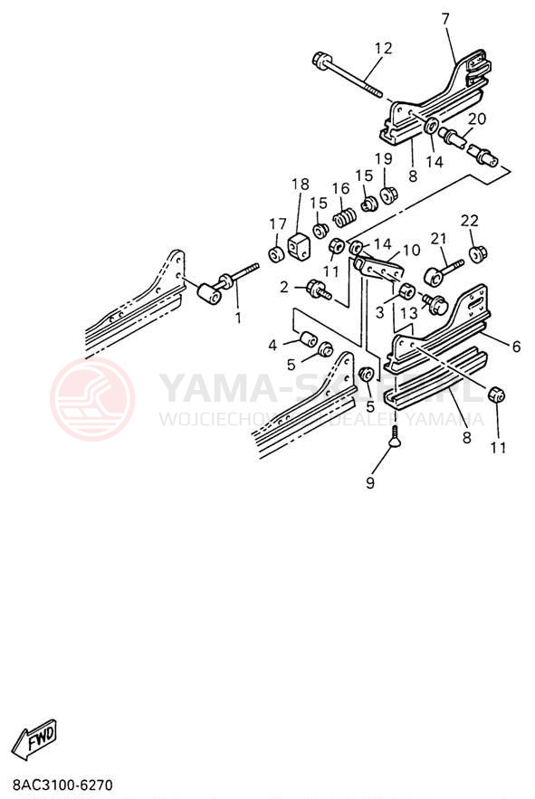 Schemat "TRACK SUSPENSION" do Yamaha VK540 II VK540EW
