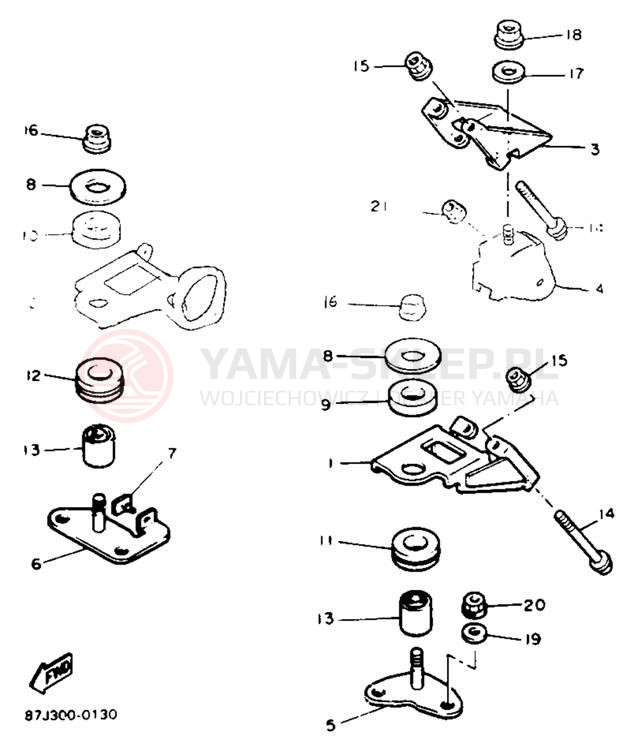 Schemat "Mocowanie silnika" do Yamaha VENTURE GT VT480GTT