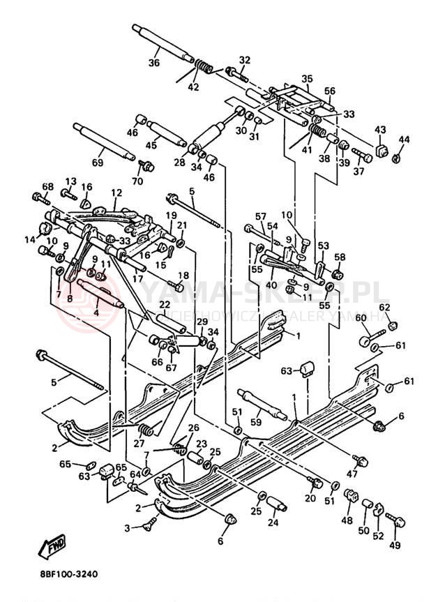 Schemat "Zawieszenie gąsiennicy" do Yamaha PHAZER SS ELECTRIC PZ480EA