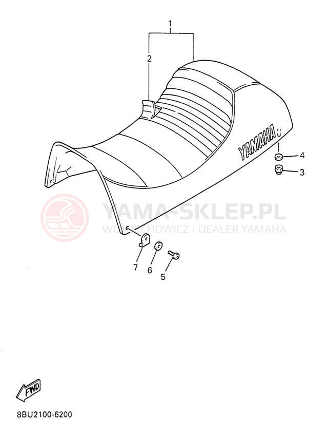 Schemat "siedzenie" do Yamaha VMAX-4 800 VX800W