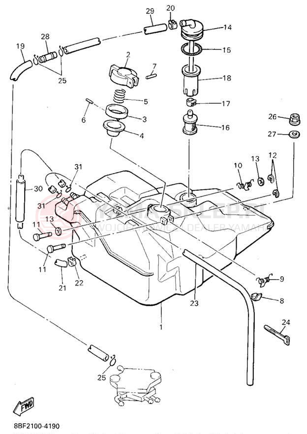 Schemat "zbiornik paliwa" do Yamaha PHAZER II PZ480V