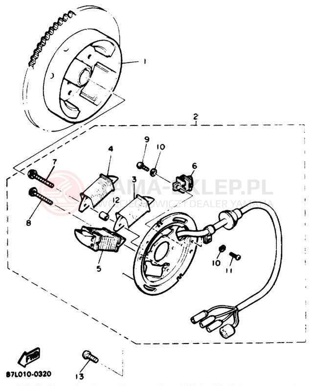 Schemat "prądnica" do Yamaha ENTICER II LT ET410TRT