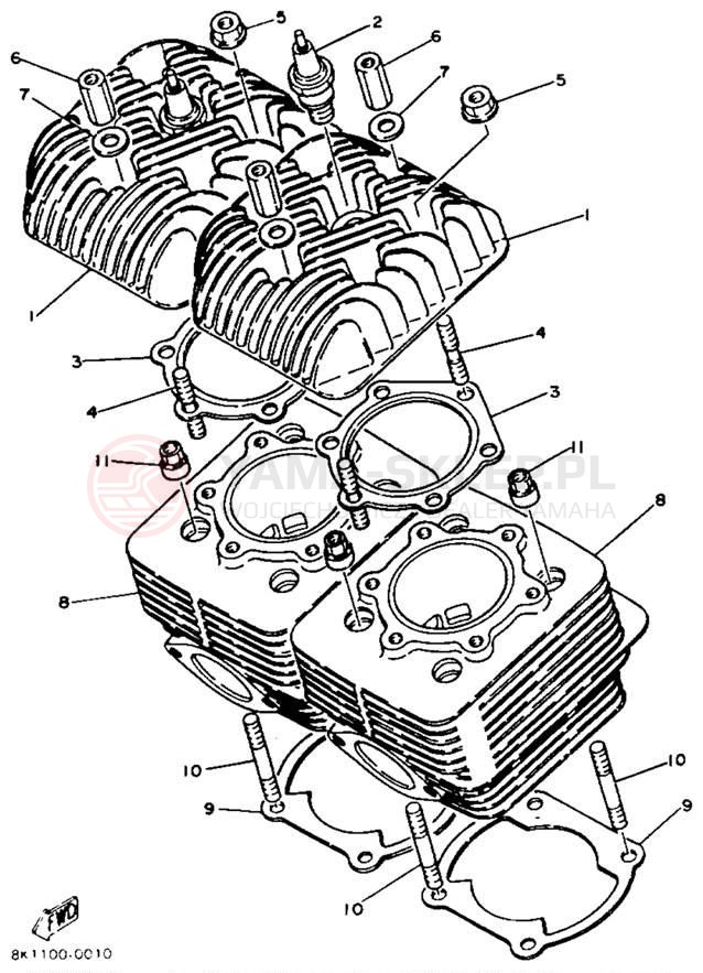 Schemat "cylinder" do Yamaha XLV XL540M