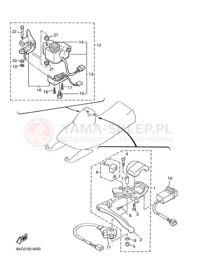 Schemat "Kierownica i osprzęt" do Yamaha VK 540 III VK540EH