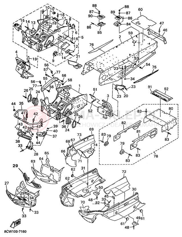 Schemat "rama" do Yamaha VENTURE 600 VT600A/VT500A