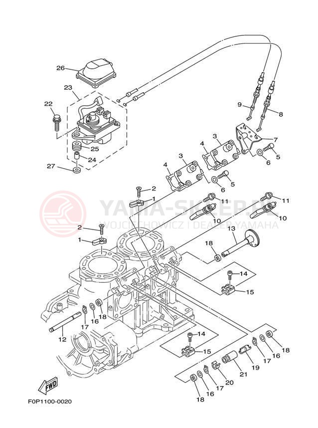 Schemat "Obudowa silnika - cylinder" do Yamaha XL800 XA800Y