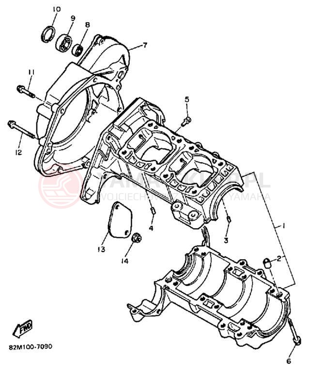 Schemat "Obudowa silnika" do Yamaha EXCITER EX570N
