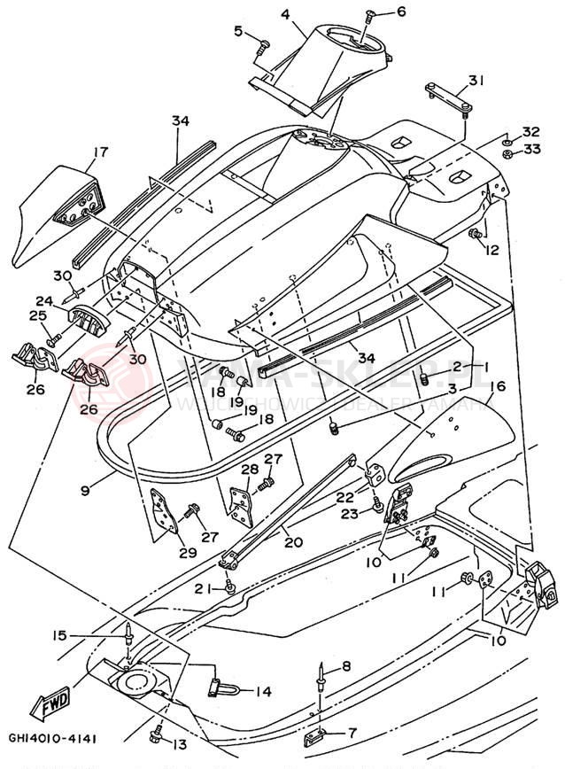Schemat "ENGINE HATCH" do Yamaha WAVE RAIDER RA700T