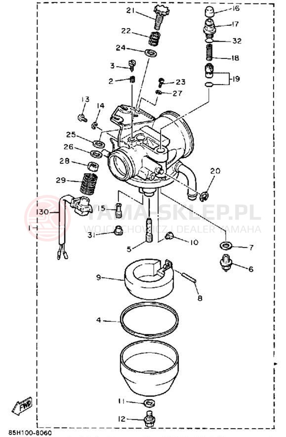 Schemat "Gaźnik" do Yamaha SNOSCOOT SV80M