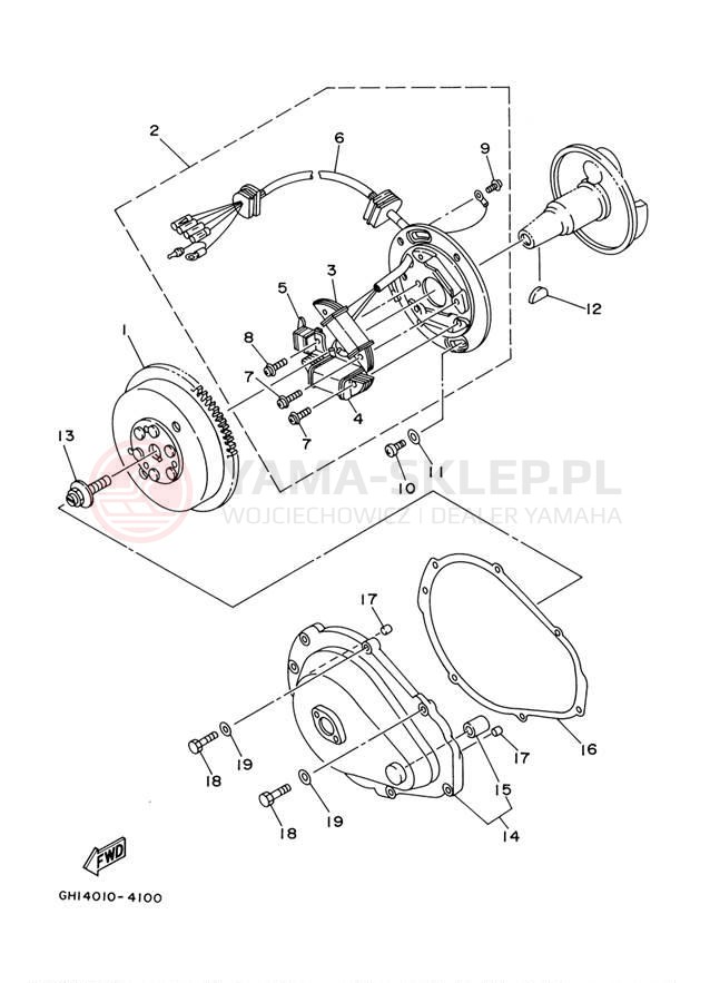 Schemat "prądnica" do Yamaha XL700 XL700Z