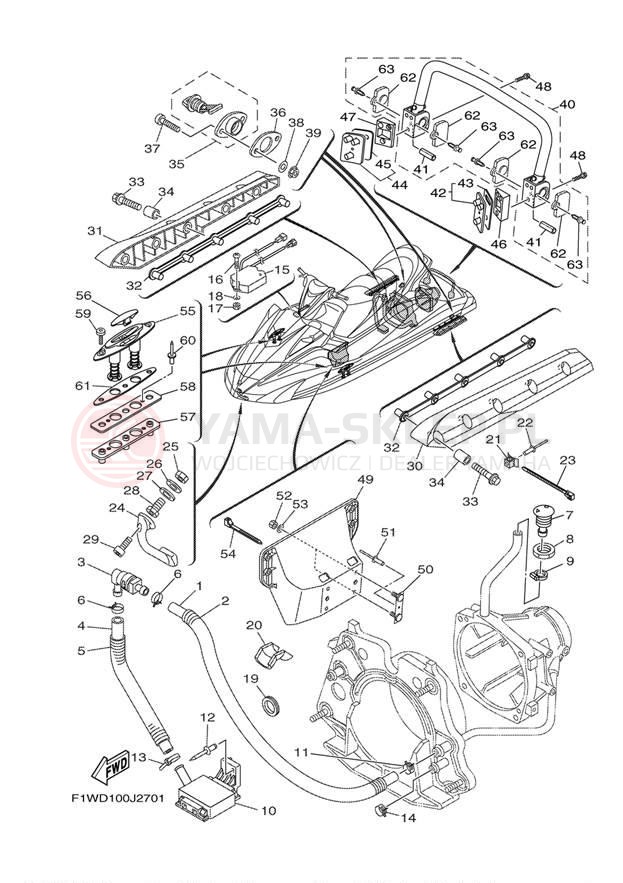 Schemat "HULL & DECK" do Yamaha FX CRUISER SHO FX1800AK