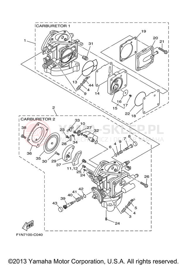 Schemat "Gaźnik" do Yamaha WAVERUNNER SUPER JET SJ700BJ
