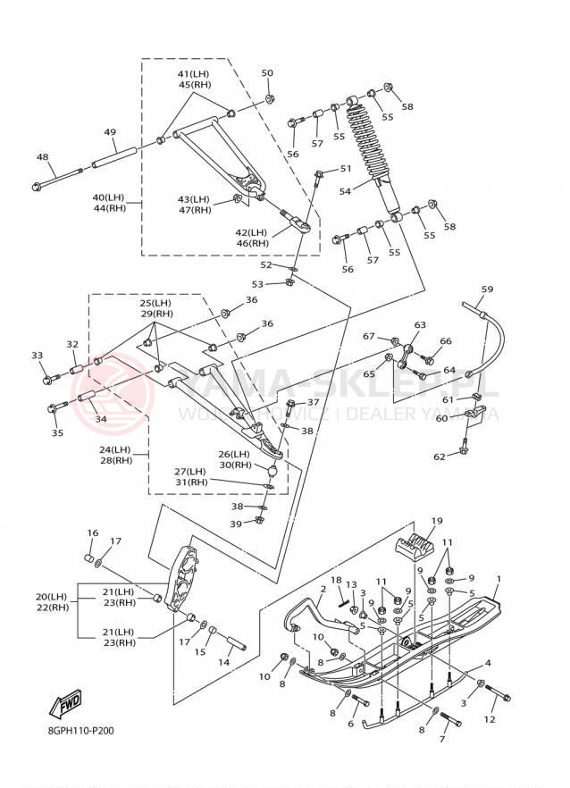 Schemat "płozy" do Yamaha PHAZER MTX PZ50MTFB
