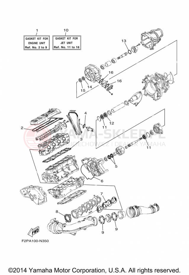 Schemat "Zestaw naprawczy" do Yamaha WAVERUNNER V1 VX1100EP