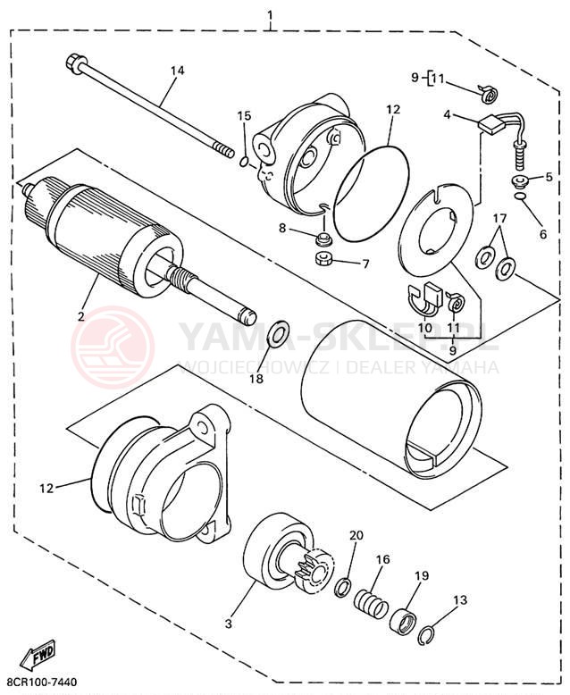 Schemat "układ elektryczny" do Yamaha PHAZER 500 PZ500C