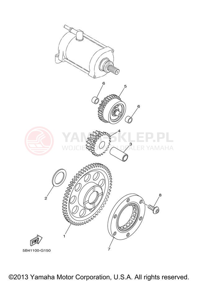 Schemat "rozrusznik" do Yamaha RHINO 700FI YXR70FXR/YXR70FXGR