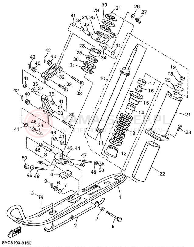 Schemat "płozy" do Yamaha VK540 III VK540EC