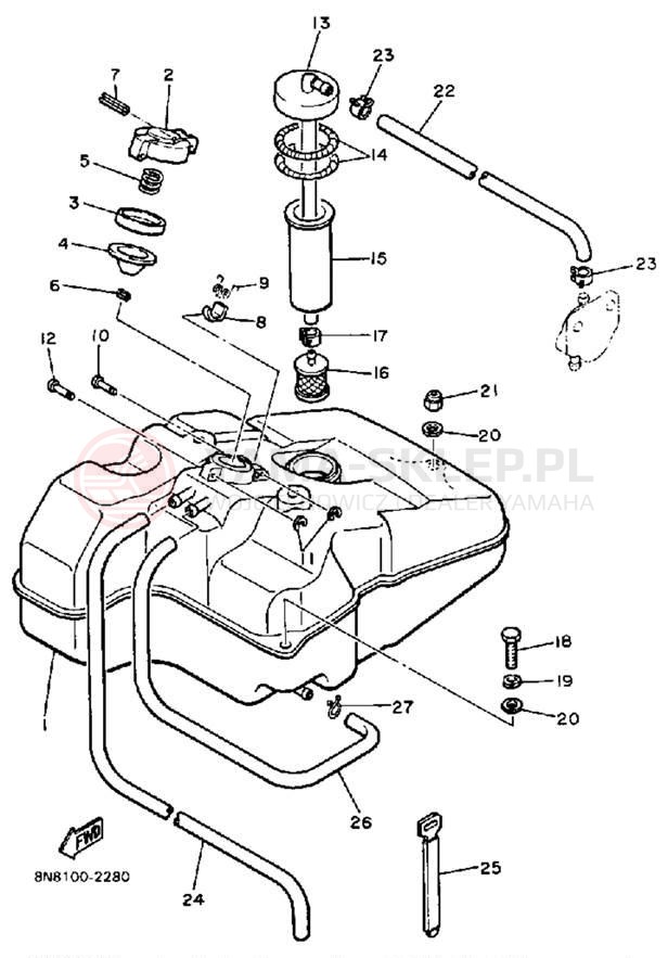 Schemat "zbiornik paliwa" do Yamaha XL-V XL540J