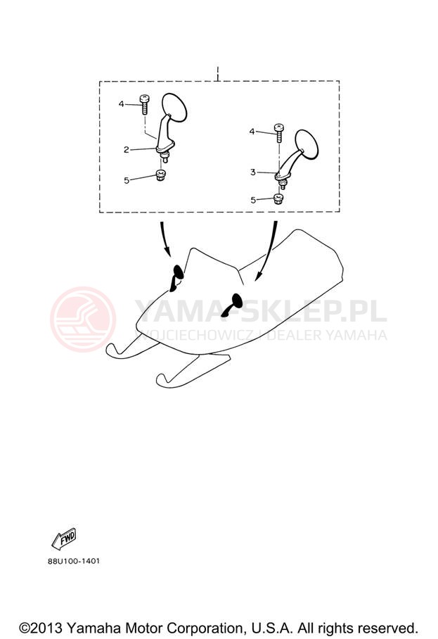 Schemat "Lusterko wsteczne" do Yamaha BR250TX