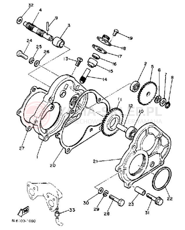 Schemat "PUMP DRIVE - GEAR" do Yamaha EXCEL III EC340H