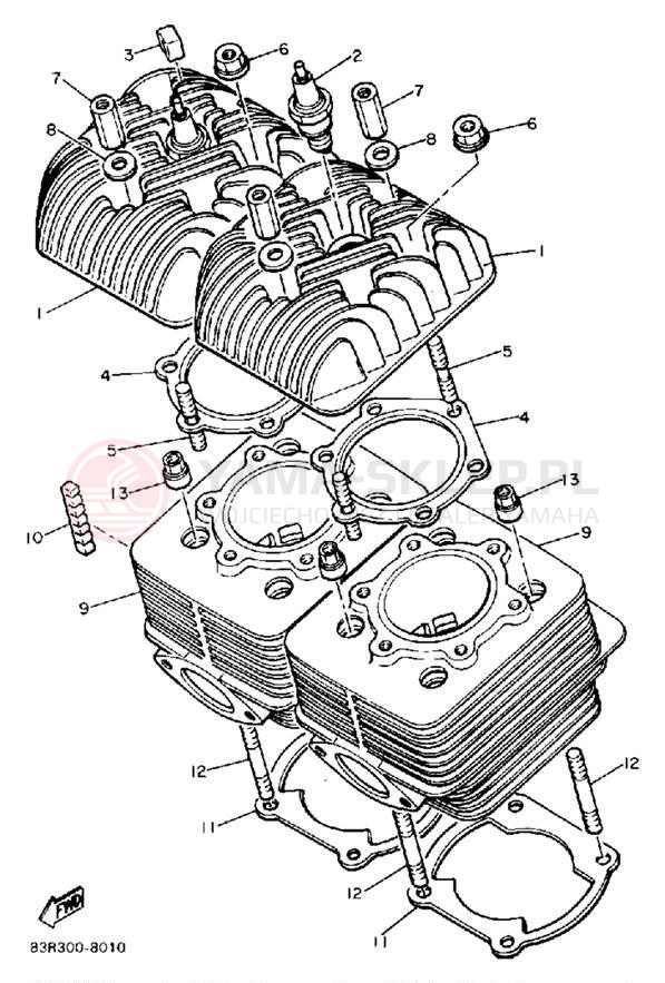 Schemat "głowica" do Yamaha VK540 VK540EP