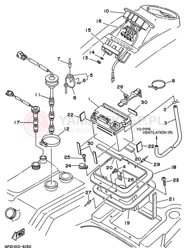 Schemat "układ elektryczny" do Yamaha WAVE RAIDER 760 RA760U