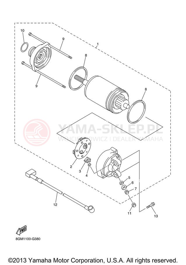 Schemat "rozrusznik" do Yamaha RS VECTOR RS90RXB/RS90GTXL