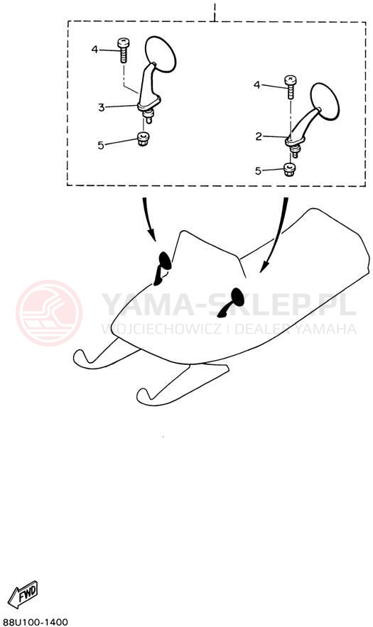 Schemat "MIRROR SET" do Yamaha BRAVO LT BR250TD