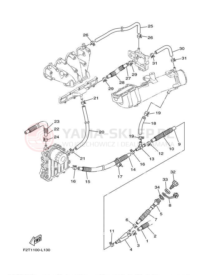 Schemat "Wydech końcowy" do Yamaha FX CRUISER HO FB1800AL