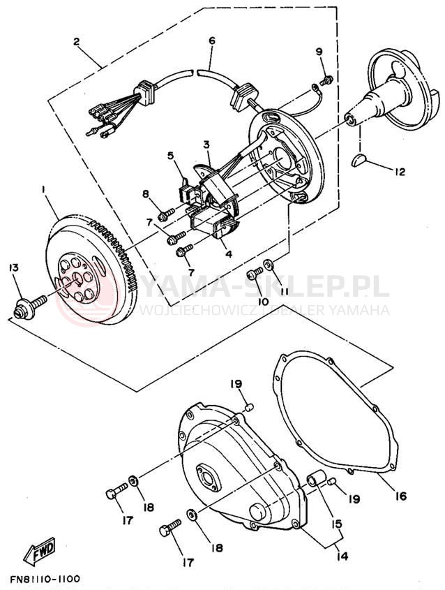 Schemat "prądnica" do Yamaha WAVE RUNNER PRO VXR WRB700S
