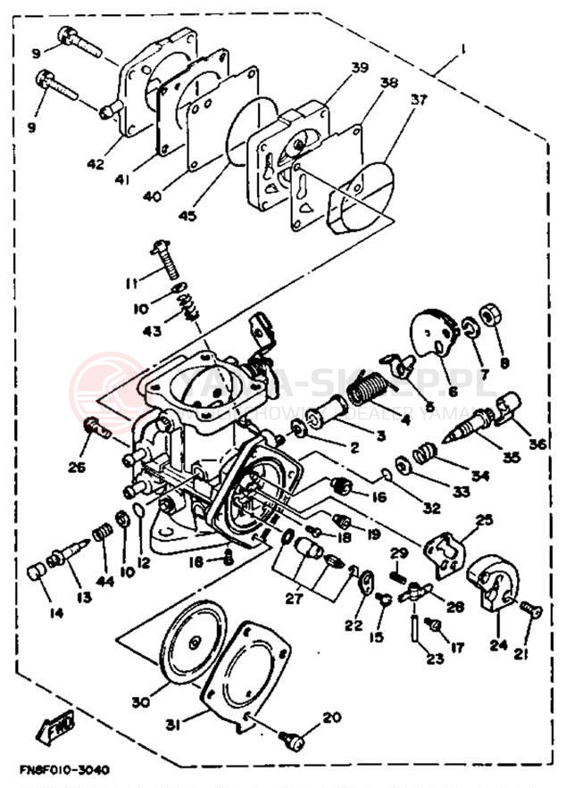 Schemat "Gaźnik" do Yamaha WAVE RUNNER III WRA650RA