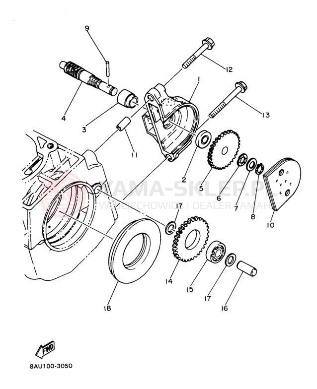 Schemat "przeniesienie napędu" do Yamaha VK540 II VK540EA
