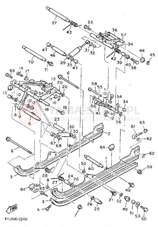 Schemat "Zawieszenie gąsiennicy" do Yamaha VENTURE GT VT480GTS