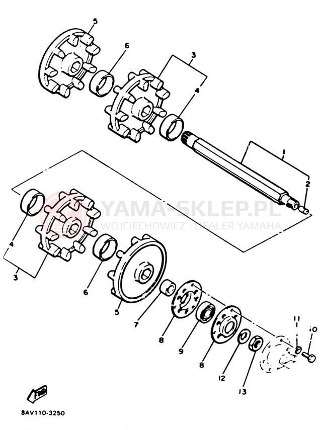 Schemat "Układ napędowy" do Yamaha EXCITER II EX570T