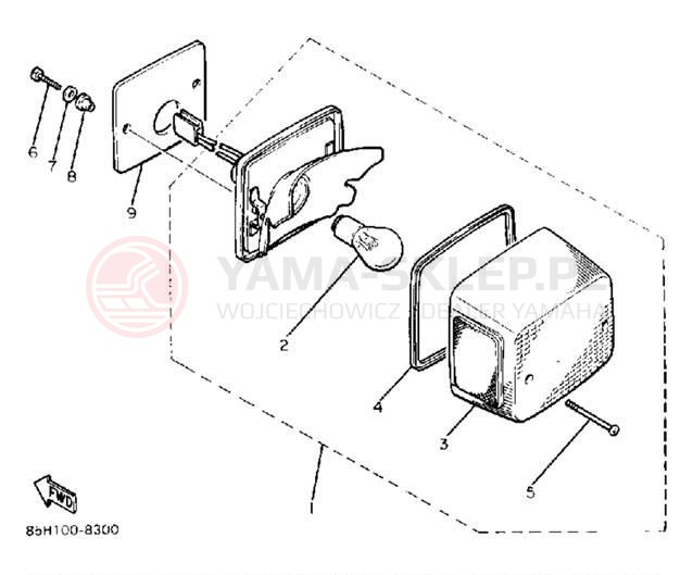 Schemat "lampa tył" do Yamaha SNOSPORT SV125P
