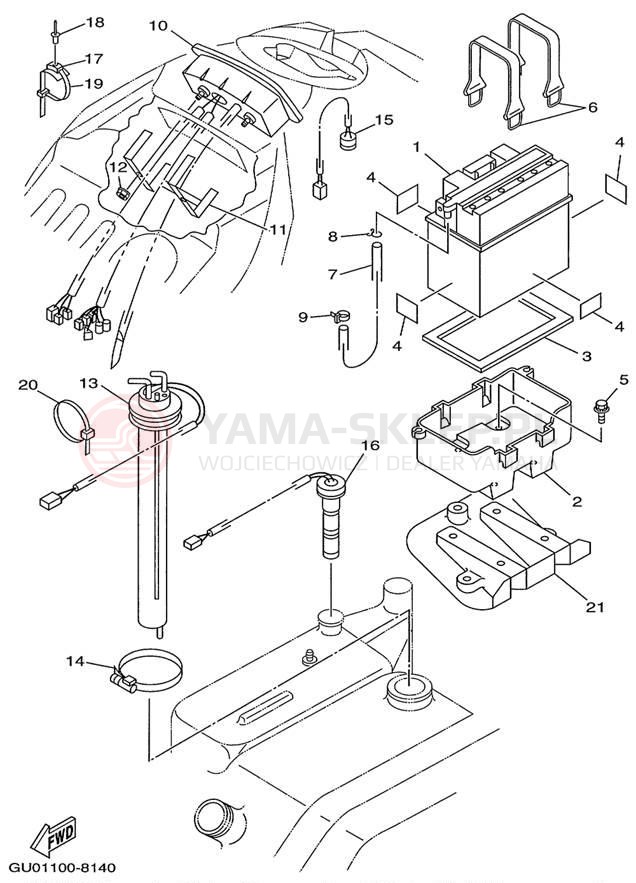 Schemat "układ elektryczny" do Yamaha WAVE RUNNER GP800W GP800W