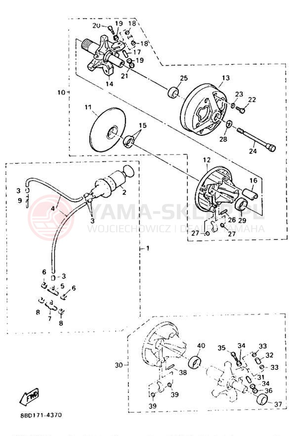 Schemat "Cięgno do odpalania" do Yamaha BRAVO LT BR250TV