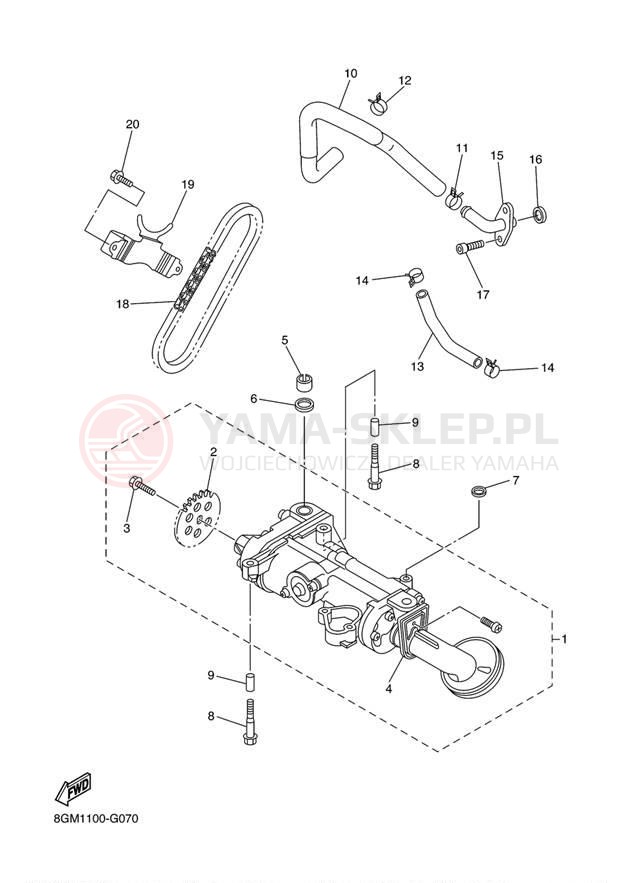 Schemat "Pompa olejowa" do Yamaha RS VECTOR_GT RS90RYW/RS90GTYB