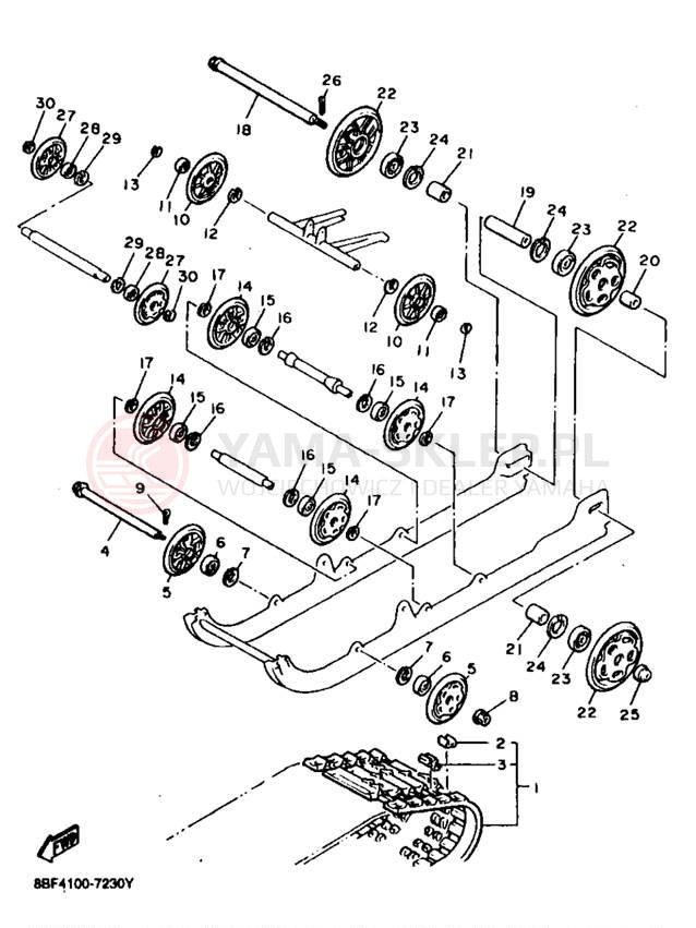Schemat "Zawieszenie gąsiennicy" do Yamaha PHAZER SS ELECTRIC PZ480EB
