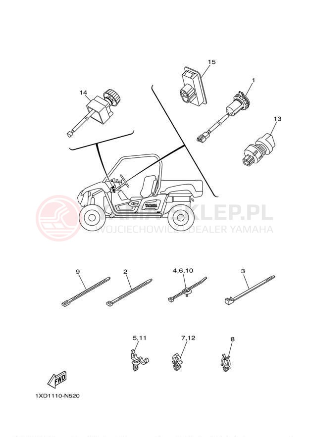 Schemat "układ elektryczny" do Yamaha VIKING 700 YXM700DER